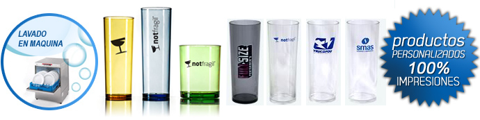 Vasos irrompibles personalizados