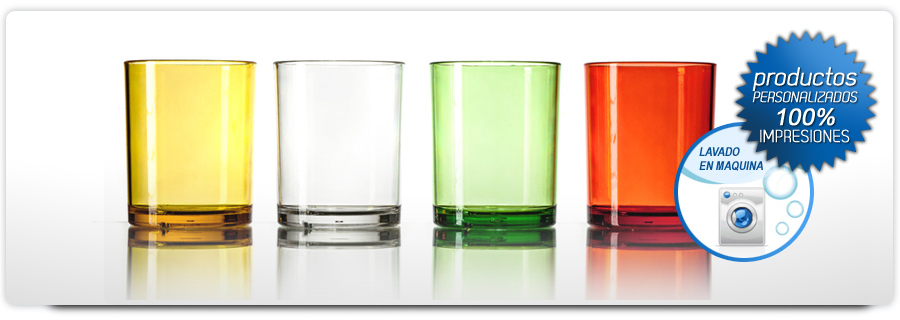 Vasos de policarbonato irrompibles, inodoros, resistentes y lavables